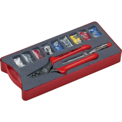 Immagine di NWS 143 BIS Kit per crimpaggio 152 parti Boccola 0.5 fino a 16 mm² Incl. Assortimento di capicorda, tester tensione