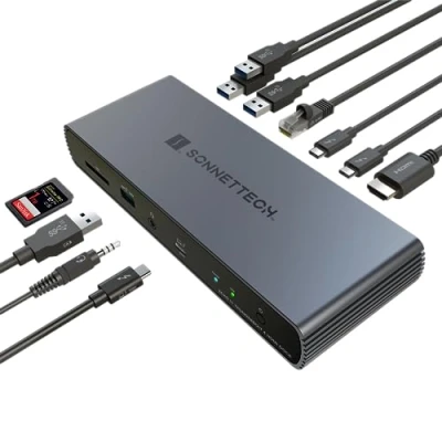 Immagine di Sonnet Echo 11 Thunderbolt 4 HDMI Dock 3x 4; 1x HDMI; USB 3.2 Gen 2; 2 di ricarica; 2,5 Gigabit Ethernet; jack audio 3,5mm; slot per schede SD 4.0