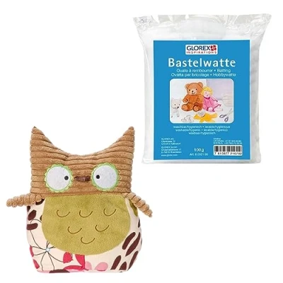 Immagine di Glorex 04644 1K Set Completo di Peluche da imbalsamare, Gufo Sina, ca. 25 cm, incl. 100 g Cotone idrofilo, per Creare Oggetti Artigianato e Coccole, Multicolore,