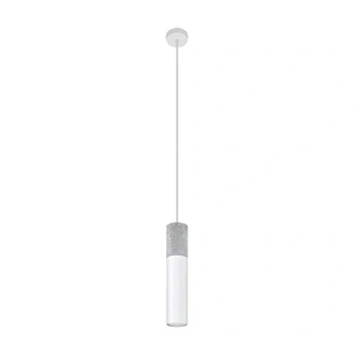 Immagine di SOLLUX lighting Borgio 2 Lampada A Sospensione Da Soffitto, Design Minimalista E Industriale, Lampadina GU10 Sostituibile, 2x40 W, Cemento Acciaio V