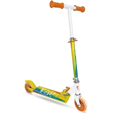 Immagine di MONDO Toys RAINBOW ALU SCOOTER Monopattino 2 ruote pieghevole in alluminio con pedana extra grip e manubrio regolabile per bambini