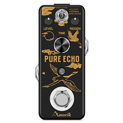 Immagine di Amuzik Pure Echo Guitar Effect Pedal Analog Digital Delay Effects Pedals for Clear Normal Reverse 3 Modes with Ture Bypass Mini Size