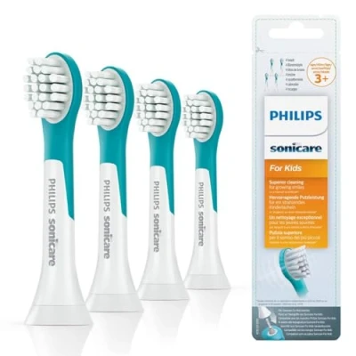 Immagine di Philips Sonicare for Kids 4+ Testine per spazzolino da denti elettrico 4 pz. Verde chiaro, Bianco