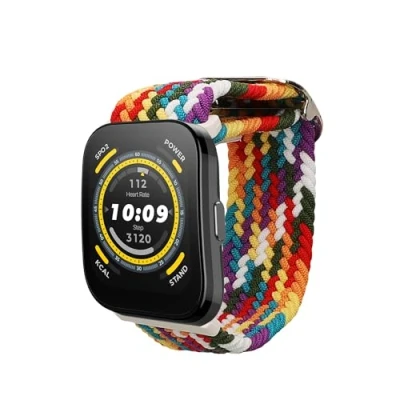 Immagine di kwmobile Fascia compatibile con Amazfit Bip 5 Unity/Amazfit / GTR 4 Cinturino Smart Watch Fitness Tracker Nylon multicolore ca. 14 22 cm