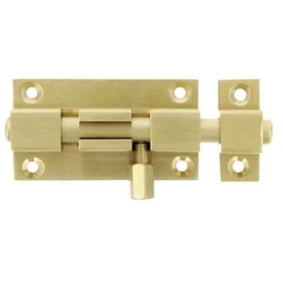 Immagine di Amig chiusura per porte Mod.700 80 x 37 mm Chiavistello di sicurezza orizzontale o verticale in ottone con finitura dorata opaco Include Tirafondi