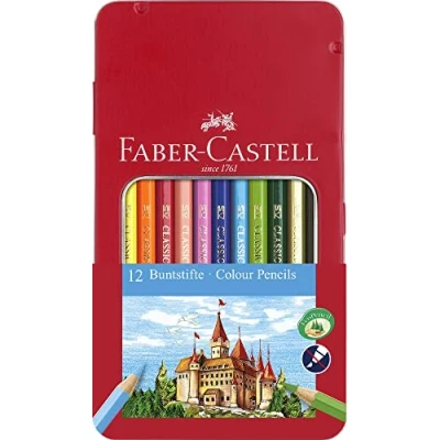 Immagine di FABER CASTELL 115801 Matite Colorate Hexagonal, 12er di metallo alta qualità