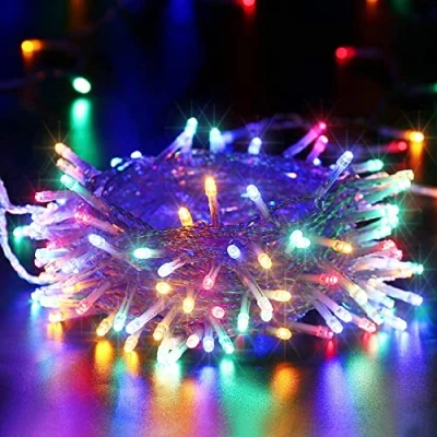 Immagine di BrizLabs Luci di Natale Multicolor 10M 100 LED Stringa 8 Modalità Impermeabile Cavo Trasparente Catena Luminosa Interno Decorazioni Natalizie per Giardino, Albero Natale, Matrimonio