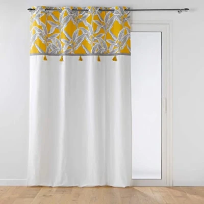 Immagine di Douceur d&#039;Intérieur, Isibelle Tenda con occhielli, 140 x 240 cm, in cotone, stampa superiore e nappe