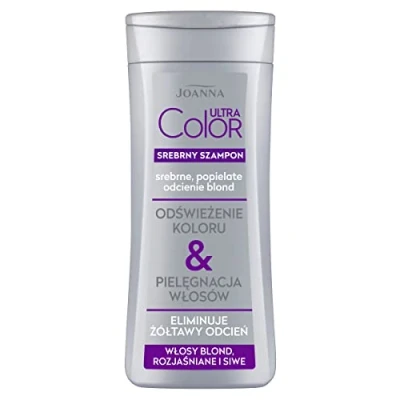 Immagine di JOANNA Shampoo Ultra Color argento per donne rinforzante colore Neutralizzazione dei giallo indesiderato Facilita la pettinatura capelli Tonalità biondo 400 ml