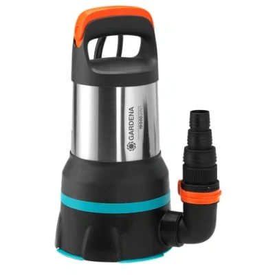 Immagine di GARDENA pompa sommersa acqua pulita/sporca 19500 Aquasensor: di drenaggio combinata portata l/h, funzione Aquasensor, aspirazione piatta a 1 mm e granulometria 35 mm, 860 W (09049 20)