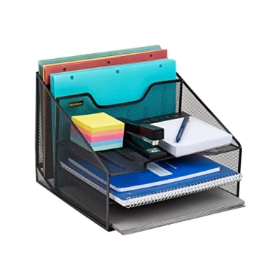Immagine di Mind Reader MESHBOX5 BLK Organizer a rete, in metallo, colore: nero