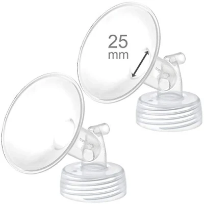 Immagine di 2 x 25 mm Maymom Parti per pompa a collo largo Spectra S1/S2, con flangia largo; non originali; ricambio Shield (flangia Spectra) (25 due flangie),Parti della