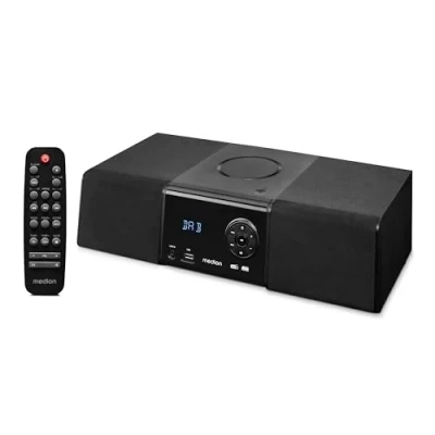 Immagine di MEDION Sistema Audio Micro Dab+ E64004 (CD, Radio FM PLL, Bluetooth, Presa USB, spegnimento temporizzato, MP3, Display LCD con visualizzazione a 12/24 Ore)