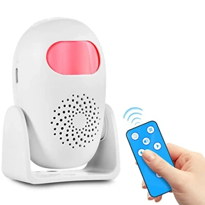 Immagine di TOWODE Allarme Sensore di Movimento Rilevatore Wireless PIR con Telecomando, Porta Benvenuto 24 Voci 4 Livelli Volume (1 Movimento, 1 Telecomando)