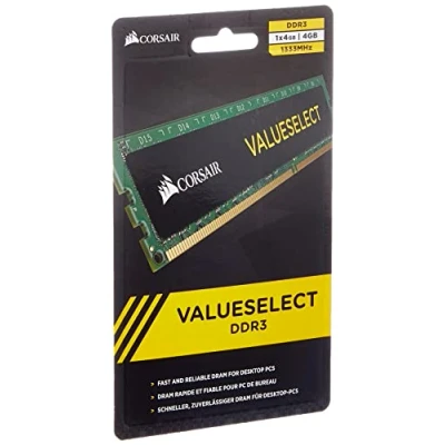 Immagine di Corsair CMV4GX3M1A1333C9 Value Select Modulo di Memoria da 4 GB, DDR3, 1333 MHz, CL9