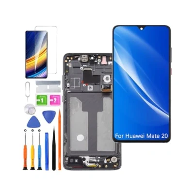 Immagine di Display di ricambio per schermo LCD Huawei Mate 20 TFT, HMA L29 L09 Touch Digitizer Assembly Kit parti riparazione (nero con cornice)