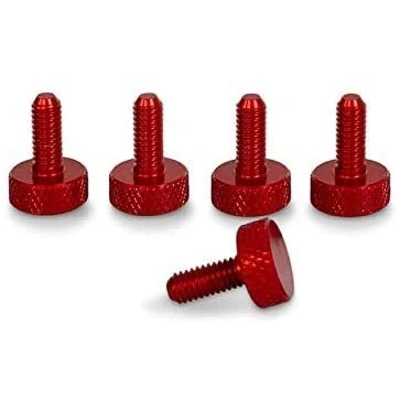 Immagine di PrecisionGeek Viti zigrinate M5 x 10mm Alluminio Rosso Anodizzato 5 pz