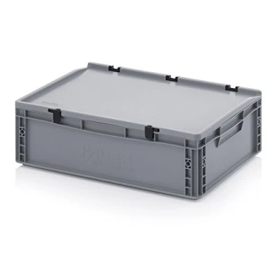 Immagine di Contenitore euro standard cassetta 60 x 40 17 cm con coperchio a cerniera metro incluso.