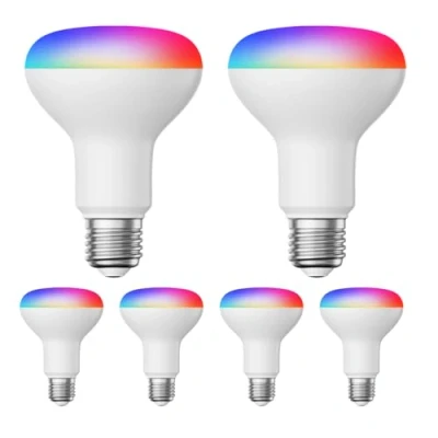Immagine di ledscom.de 6 pezzi E27 lampadine LED RGB, R80, bianco caldo freddo (2700 6300 K), 9,9 W, 950lm, Smart Home, WLAN, Alexa, opaco