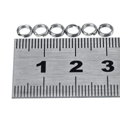 Immagine di Anelli da Pesca a Doppio Cerchio Anello Esche in Acciaio Inossidabile Kit di Attrezzatura per Pesca(100pcs5#)