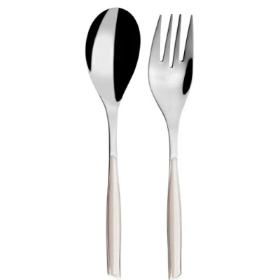 Immagine di BUGATTI Glamour Set Posate a Servire, Acciaio Inossidabile, Avorio, 16x26x3 cm