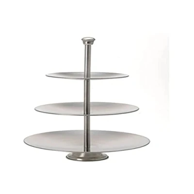 Immagine di Excellent Houseware Alzata in Acciaio Inox, 3 Pezzi, per Dolci, Frutta