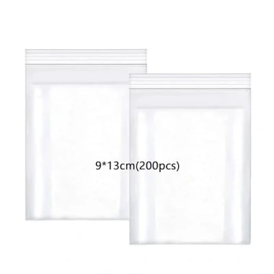 Immagine di huruirui Sacchetto di Plastica Trasparente 9X13cm/200pcs Sacchetti in Risigillabili Buste Trasparenti Con Chiusura Ziplock Cerniera