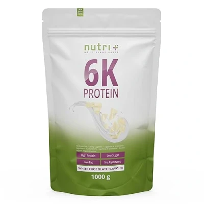 Immagine di proteine in polvere White Chocolate 1 kg Proteina al cioccolato bianco oltre l&#039;80% di frullato proteico a basso contenuto zuccheri 6 componenti