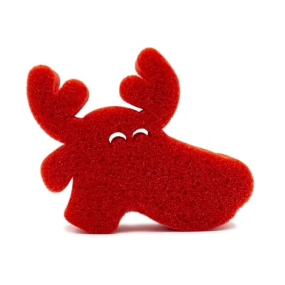 Immagine di martini SPA Xmas Collection Spugna corpo soft sagomata Renna con cordino, in poliuretano, colore rosso, 16x16x4cm, 13g, 1 unità
