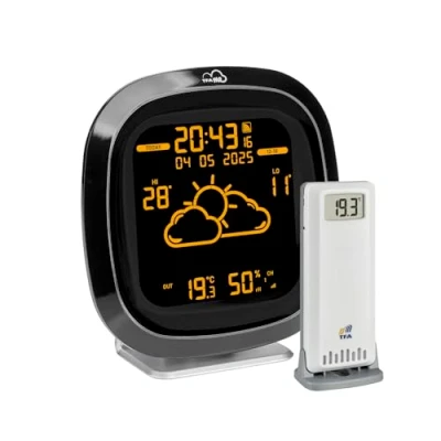 Immagine di TFA Dostmann Stazione Meteo WiFi Design TFA.me ID 04, 35.8102, Previsioni Professionali di Wetter.com 4 Giorni, incl Sensore Esterno, Vari Colori Display, Portale Online, Funzione Avviso, Nero