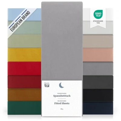Immagine di Blumtal lenzuolo con angoli una piazza e mezza 140x200 cm sotto in microfibre certificato Oekotex lenzuola colore grigio