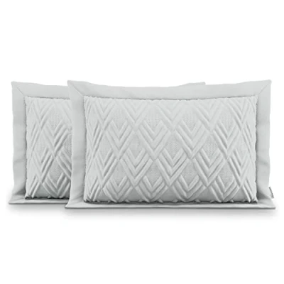 Immagine di AmeliaHome 2 federe double face ultrasonic, trapuntatura 50 x 70 cm, argento Ophelia