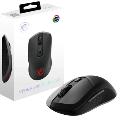 Immagine di MSI VERSA 300 Mouse da gioco wireless, sensore ottico 8000 DPI, frequenza di polling 1000 Hz, simmetrico, microinterruttori Click Kailh 30 M+, 6 pulsanti, batteria 50 ore, latenza 1 ms, RGB,