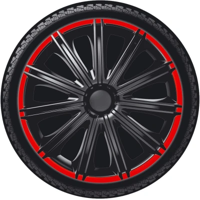 Immagine di AutoStyle PP 5114BR Copricerchi 14Inch nero/rosso