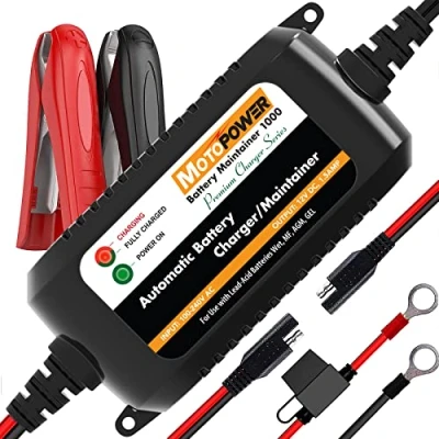 Immagine di MOTOPOWER MP00206A 12V 1.5Amp Caricabatterie/Mantenitore Completamente Automatico per Auto, Moto, ATV, Camper, Powersports, Barche e Altro. Intelligente, Compatto ed Ecologico