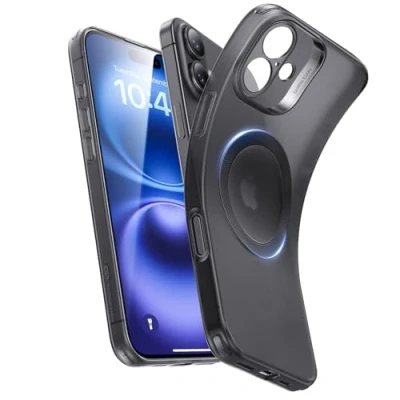 Immagine di ESR Cover per iPhone 16, Compatibile con MagSafe, Protezione fotocamera, Custodia magnetica sottile e antiurto, Resistente all&#039;ingiallimento ai graffi, Serie Zero, Nero Opaco