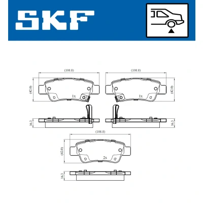 Immagine di SKF VKBP 90439 A Kit pastiglie freno con segnalatore acustico usura