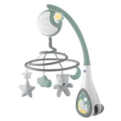 Immagine di Chicco Next2Dreams Giostrina Culla Neonato 3in1 con Carillon Elettronico per Culle e Lettini, Compatibile Next2Me, Effetti Sonori, Proiettore di Luce Soffusa, Musica, 0+ Mesi, Verde
