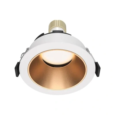 Immagine di MAYTONI DECORATIVE LIGHTING Moderna Lampada da Incasso Soffitto, Spot, Design basic, Alluminio bianco e dorato, per 1 lampadina X GU10, 15W, IP 20