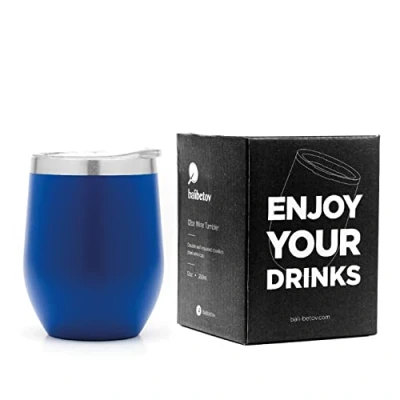 Immagine di BALIBETOV 355ml Tazza Termica, da Viaggio per Caffe, Beuta Vuoto in Acciaio Inossidabile, Termica con Coperchio a Prova di Perdite, Adatta Caffe e Altre Bevande (Blu)