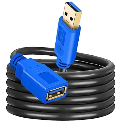 Immagine di Hanprmeee Cavo Prolunga USB 3.0 Maschio A Femmina 5Gbps Estensione Placcato Oro per Chiavetta USB, Hub Disco Rigido Esterno, Tastiera, Mouse, Gamepad, Videocamera, ecc. 2M
