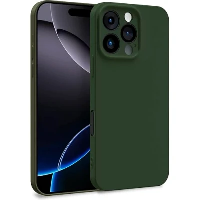 Immagine di MyGadget Cover compatibile con iPhone 16 Pro Max Custodia in Silicone Morbido a Doppio Strato Case Protezione Fotocamera &amp; Fodera Interna Antigraffio Verde Oliva