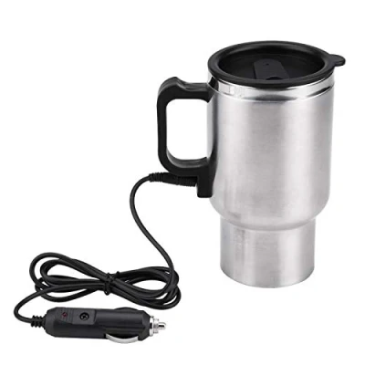Immagine di Bollitore per Auto 12V, Portatile da 450 ml elettrico in Acciaio Inossidabile Riscaldamento Tazza Viaggio Caffè, Teiera Elettrica Bollitura Rapida