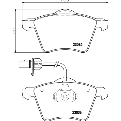 Immagine di HELLA 8DB 355 008 771 Kit pastiglie freno con segnalatore usura integrato VOLKSWAGEN: Transporter 4 Bus, 4, California Westfalia T4 Bus