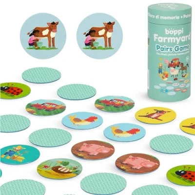 Immagine di boppi gioco di memoria a coppie/Gioco abbinamento per bambini piccoli Coinvolgente educativo/Montessori dai 3 anni in su Cortile