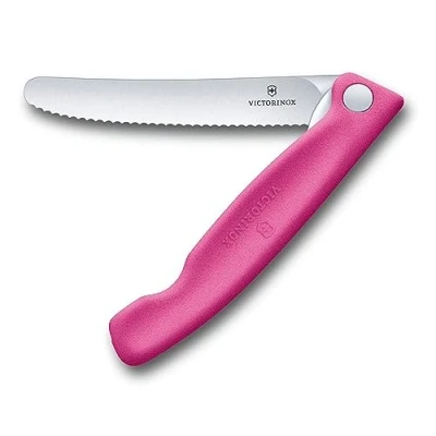 Immagine di Victorinox Swiss Classic Coltello pieghevole per verdure, in acciaio inossidabile, lavabile lavastoviglie, colore: Rosa