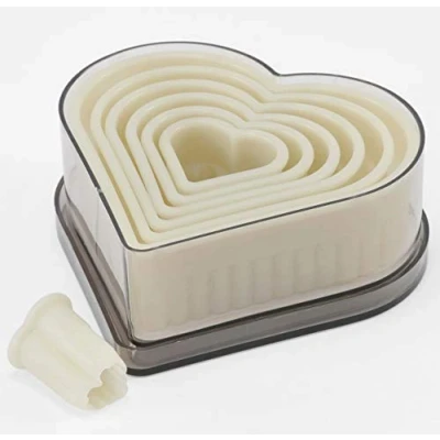 Immagine di thermohauser 8300031462 Set di stampi in nylon, a forma cuore, colore: Bianco 2,5 11,2 cm, 7 pezzi