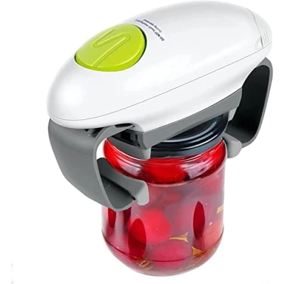 Immagine di apribarattoli elettrico, One Touch, automatico e potente apribottiglie per mani deboli anziani con artrite quasi tutti i barattoli