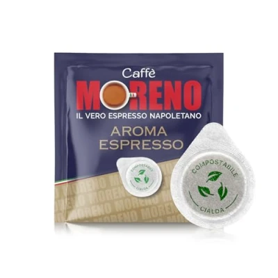 Immagine di CAFFE&#039; MORENO 150 Cialde Caffe Compostabile, Compatibili Con Macchina Caffè Sistema ESE44mm, Gusto Forte E Corposo, Cialda Da 7g, Miscela Aroma Espresso