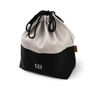 Immagine di monbento Borsa Porta Pranzo MB Pochette L Onyx Lunch Bag Compatibile con Box Square + una Bottiglia Tessuti Riciclati Poliestere e Cotone Per Ufficio/Scuola Nero